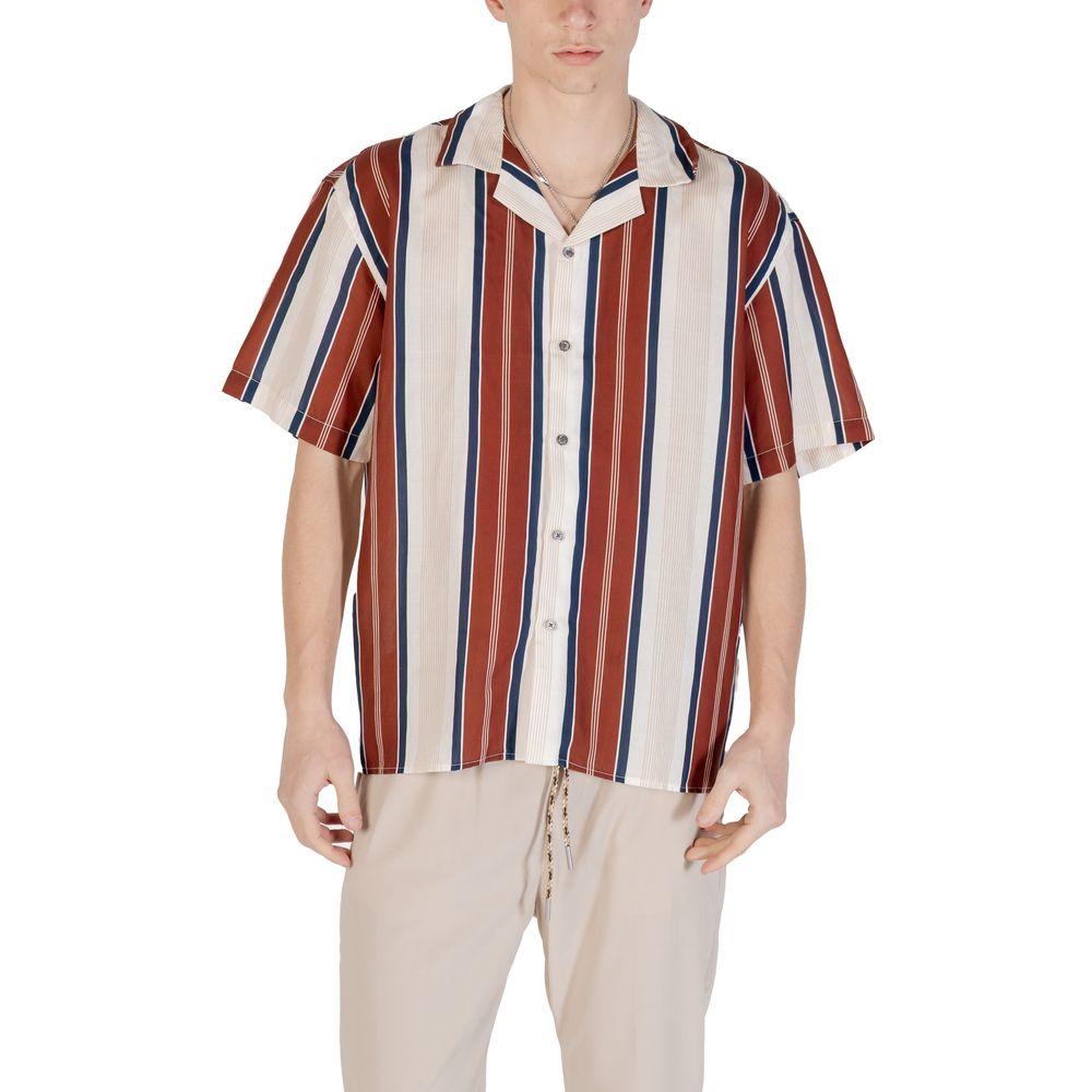 Chemise à manches courtes en lin beige Gianni Lupo