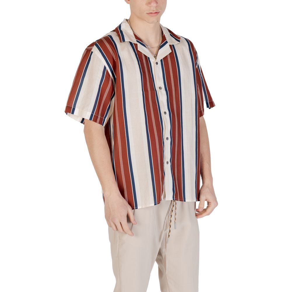 Chemise à manches courtes en lin beige Gianni Lupo