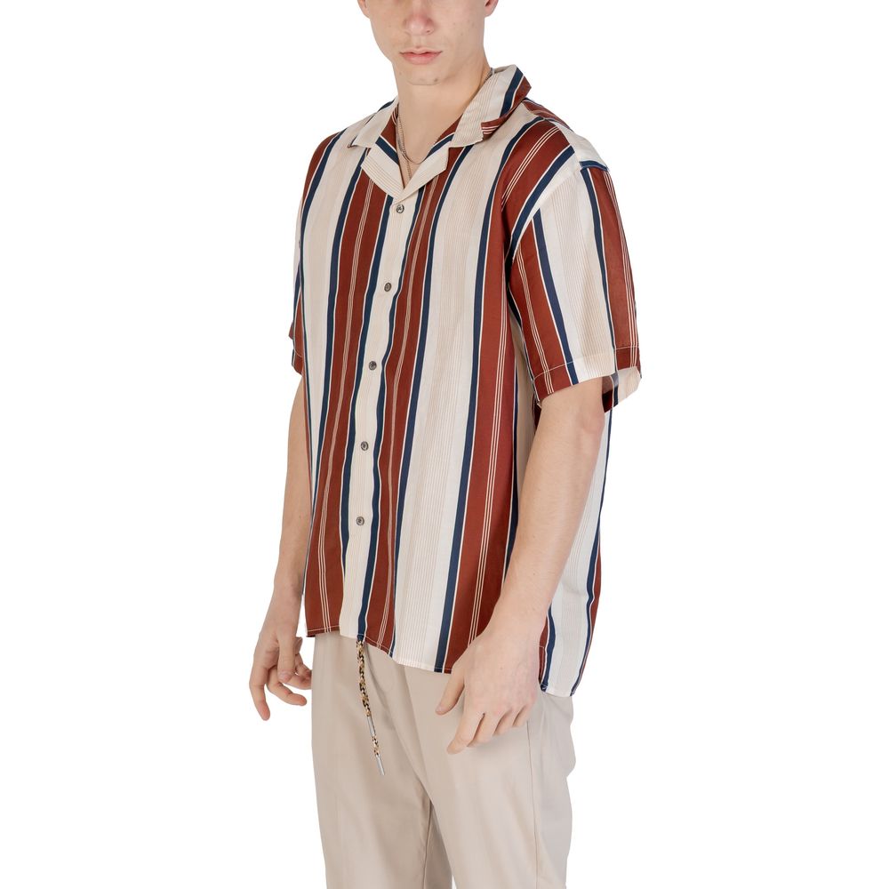 Chemise à manches courtes en lin beige Gianni Lupo