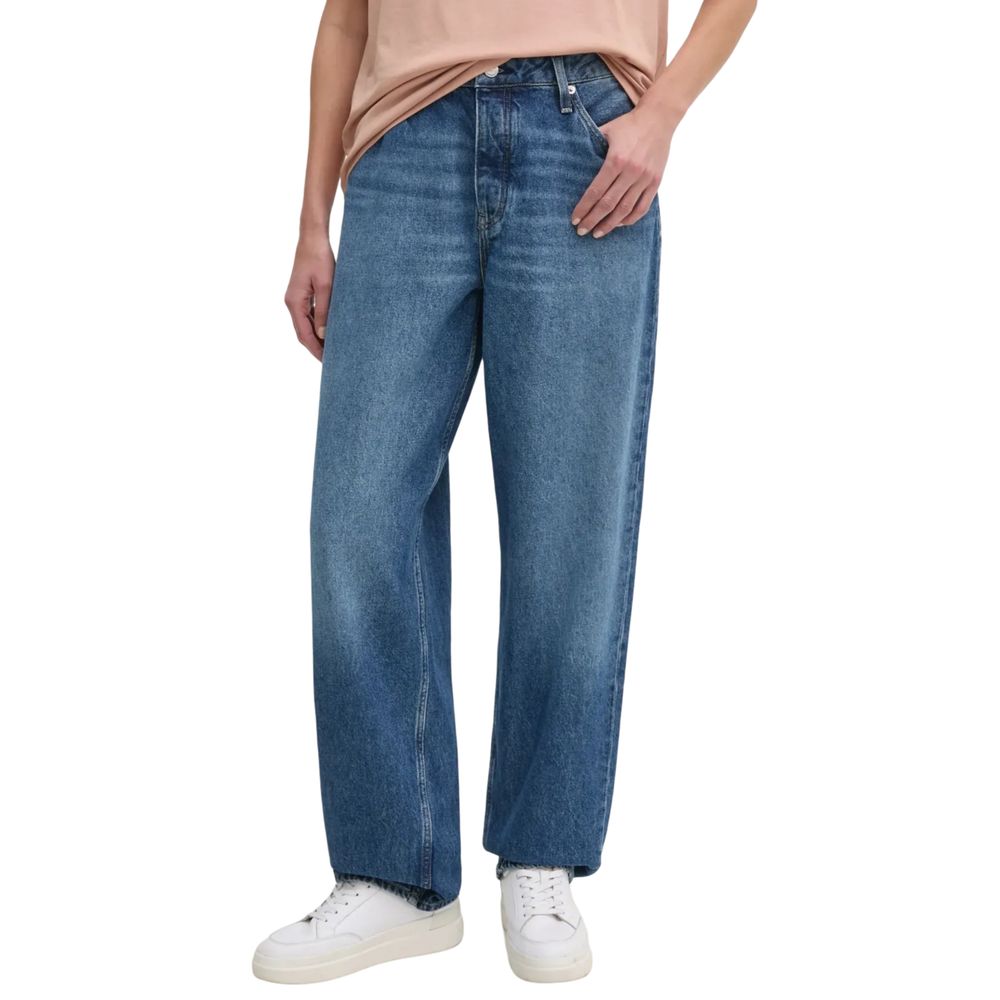 Jean Mom Calvin Klein Jeans en Coton Bleu