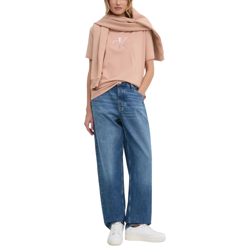Jean Mom Calvin Klein Jeans en Coton Bleu