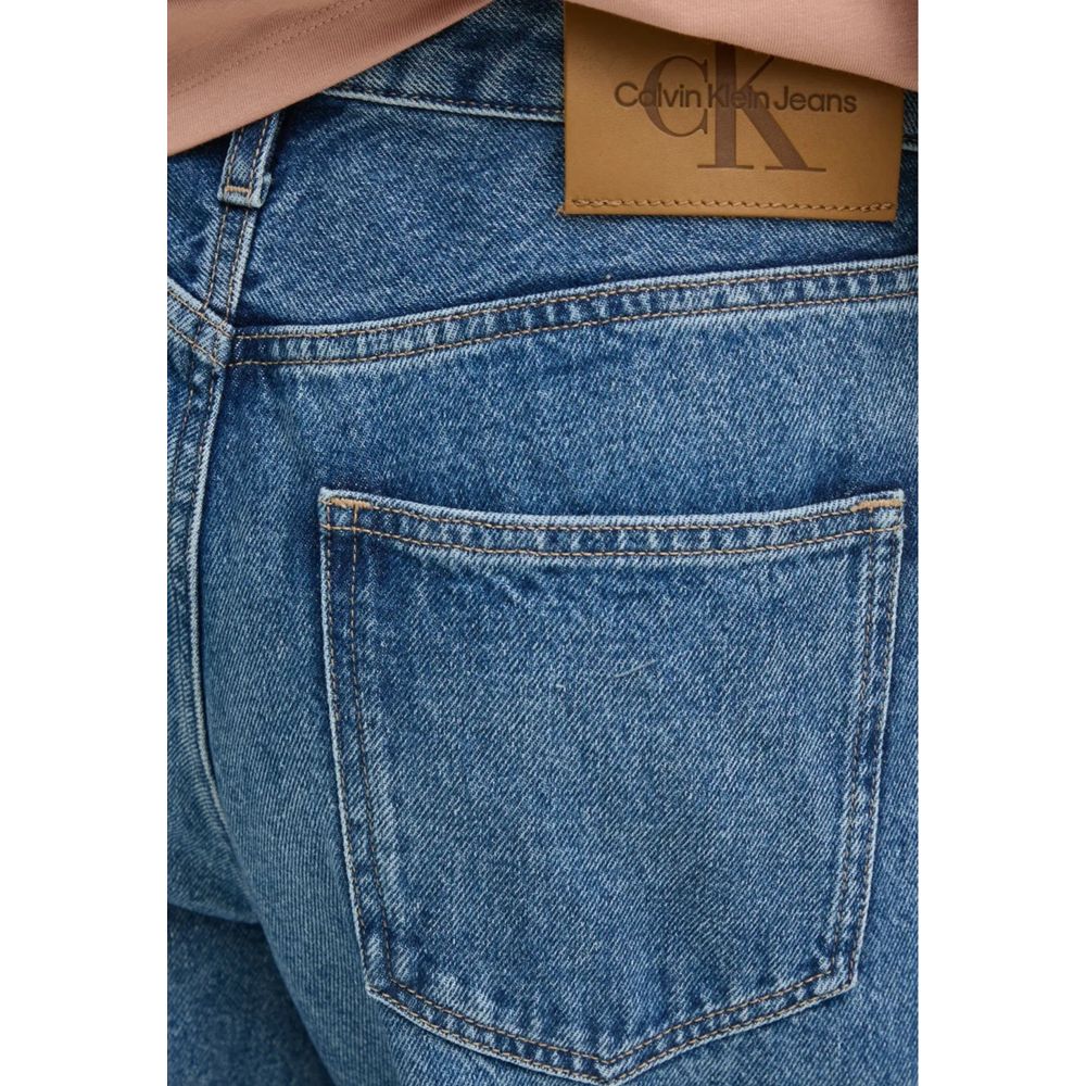 Jean Mom Calvin Klein Jeans en Coton Bleu