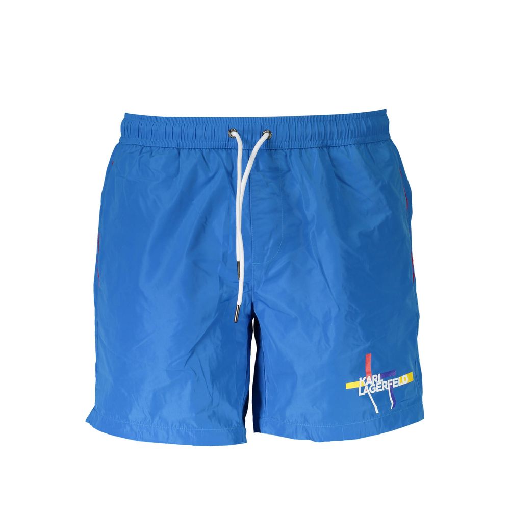 Karl Lagerfeld Azzurro Boxer de bain en polyester pour homme