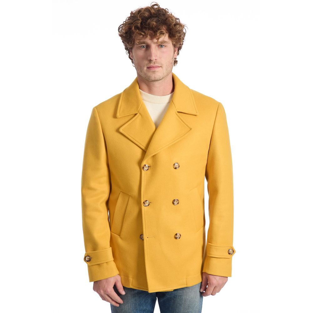 Veste Roberto Pepe de luxe en laine jaune pour homme