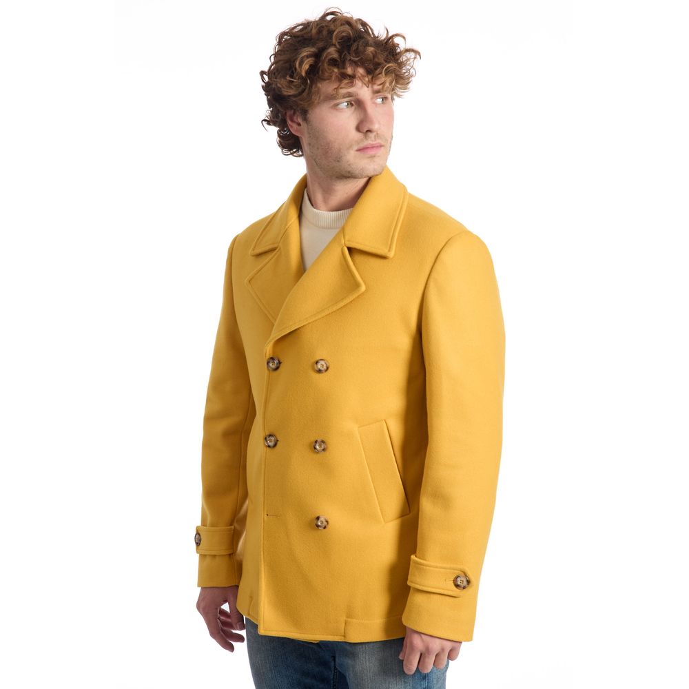 Veste Roberto Pepe de luxe en laine jaune pour homme