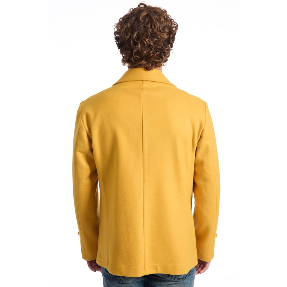 Veste Roberto Pepe de luxe en laine jaune pour homme