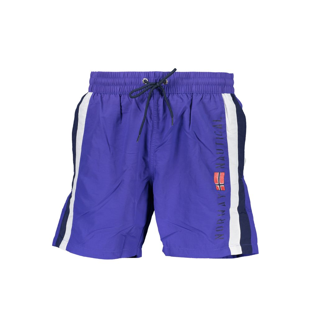 Norway 1963 Boxer de bain homme en polyamide bleu