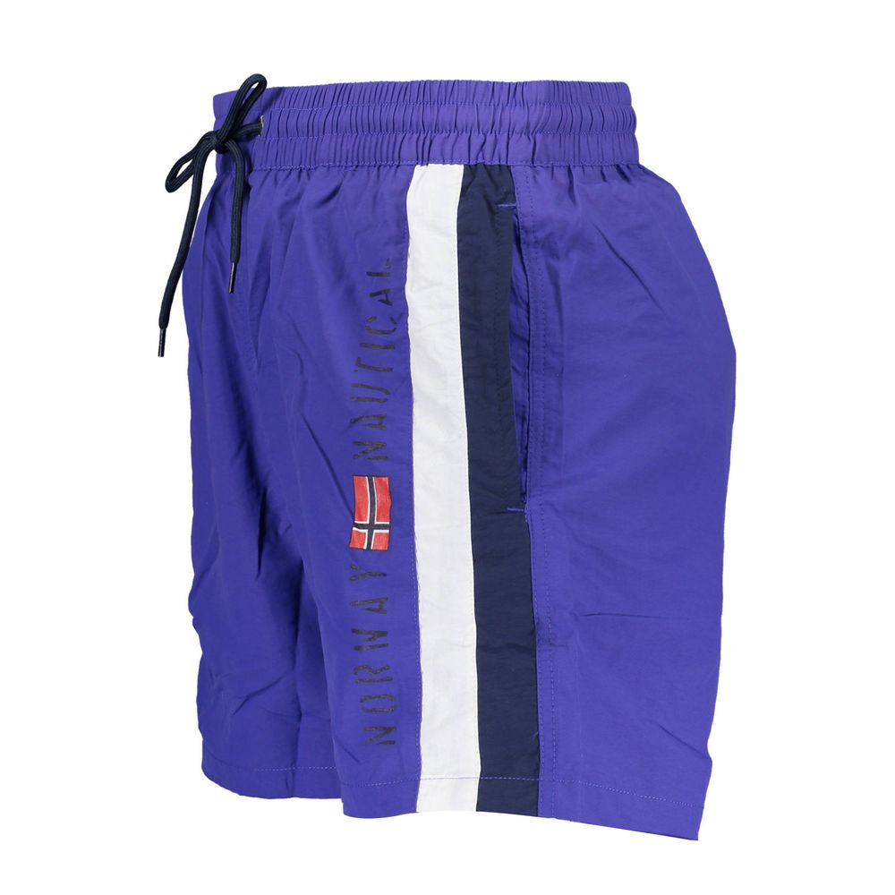 Norway 1963 Boxer de bain homme en polyamide bleu
