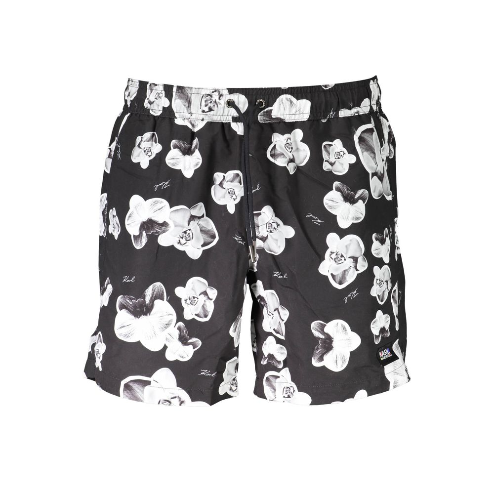 Karl Lagerfeld Nero Boxer de bain en polyester pour homme