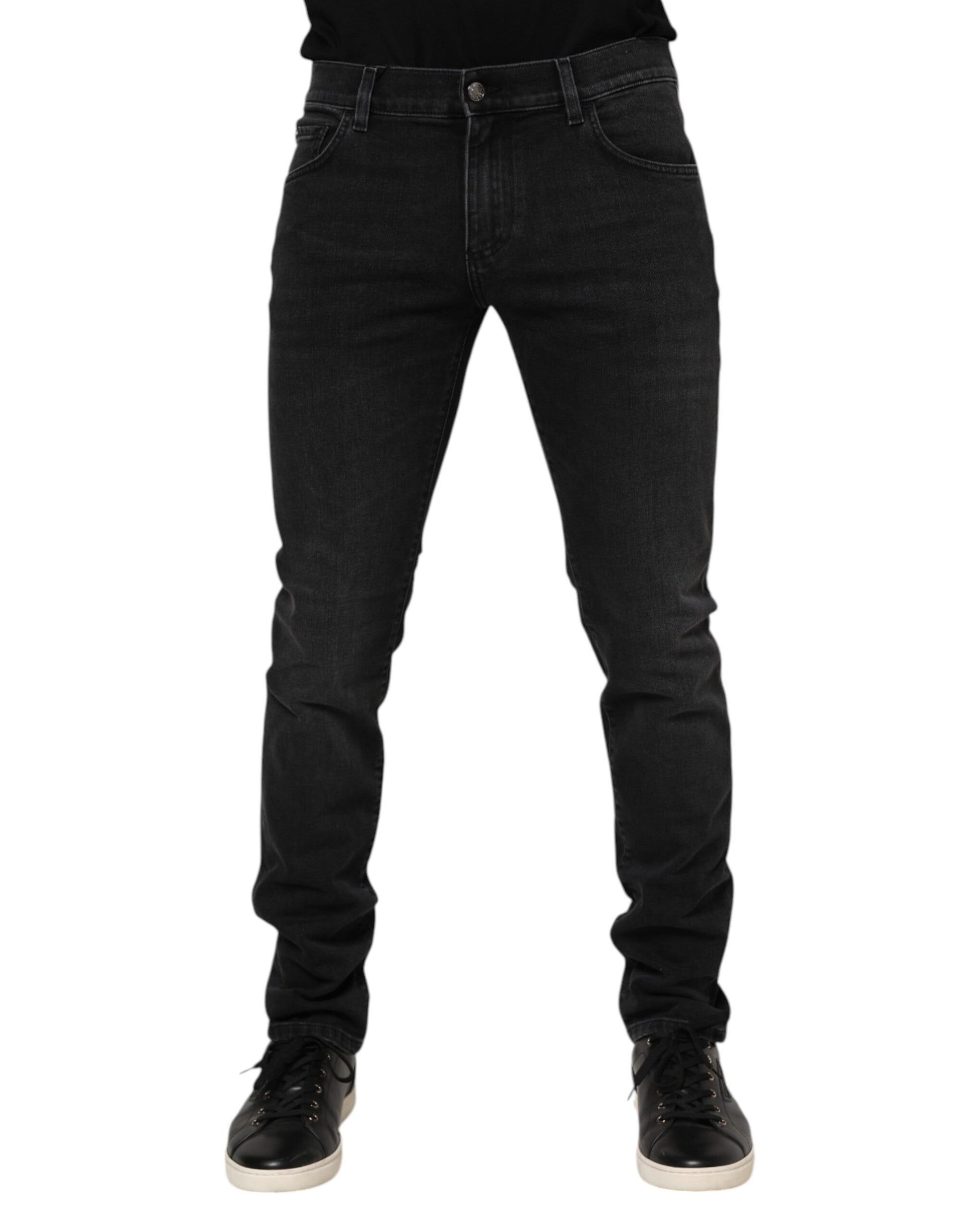 Jean skinny homme en denim de coton noir Dolce & Gabbana