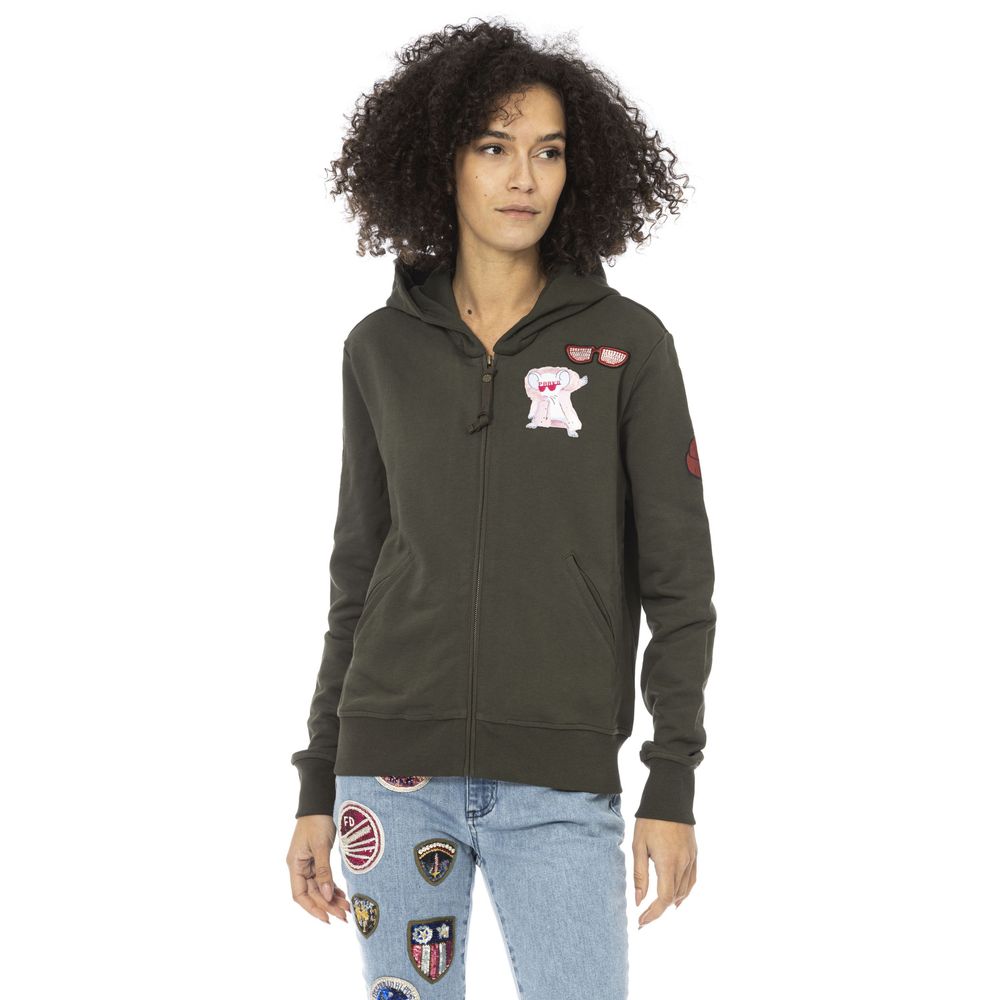 Sweat à capuche femme en coton vert Mr&Mrs Italy