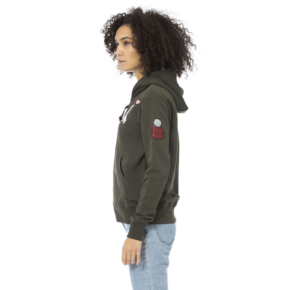 Sweat à capuche femme en coton vert Mr&Mrs Italy