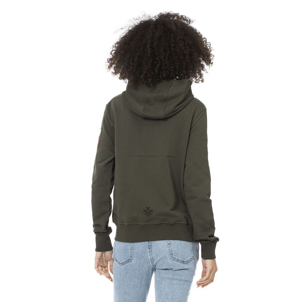 Sweat à capuche femme en coton vert Mr&Mrs Italy