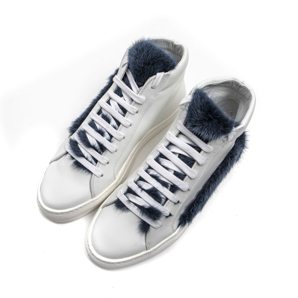 Baskets en cuir blanc Mr&Mrs Italy pour femme