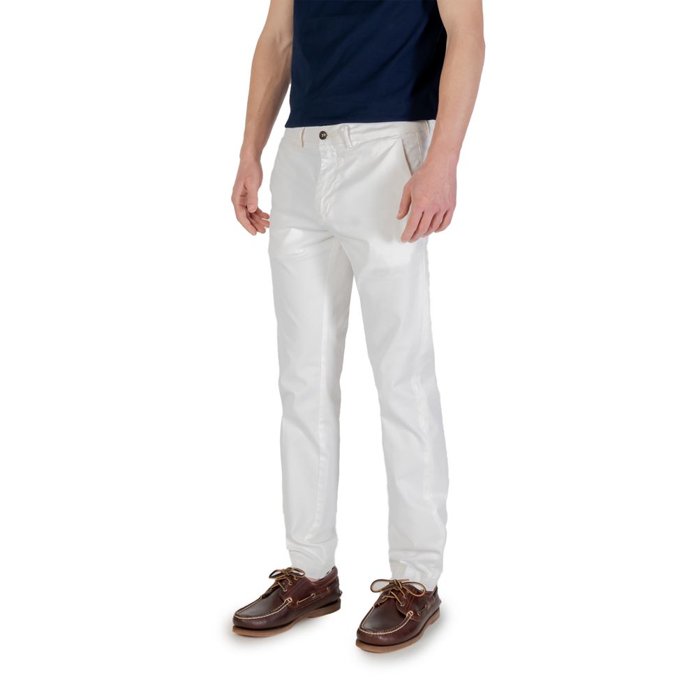 Borghese White Cotton Skinny Pants