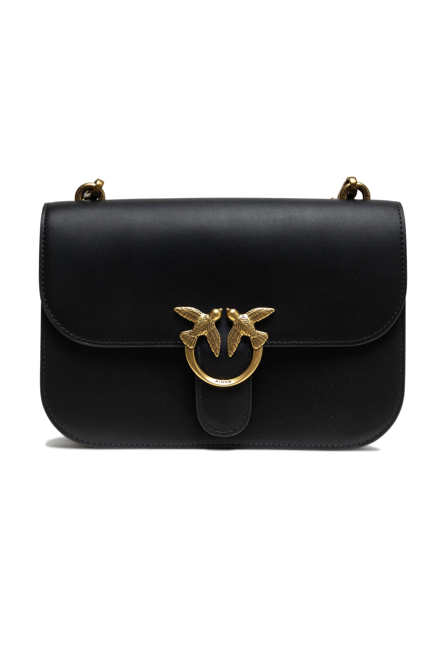 Sac porté épaule Love Bell Classic PINKO en cuir noir