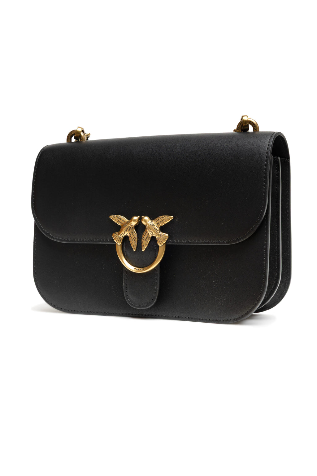 Sac porté épaule Love Bell Classic PINKO en cuir noir