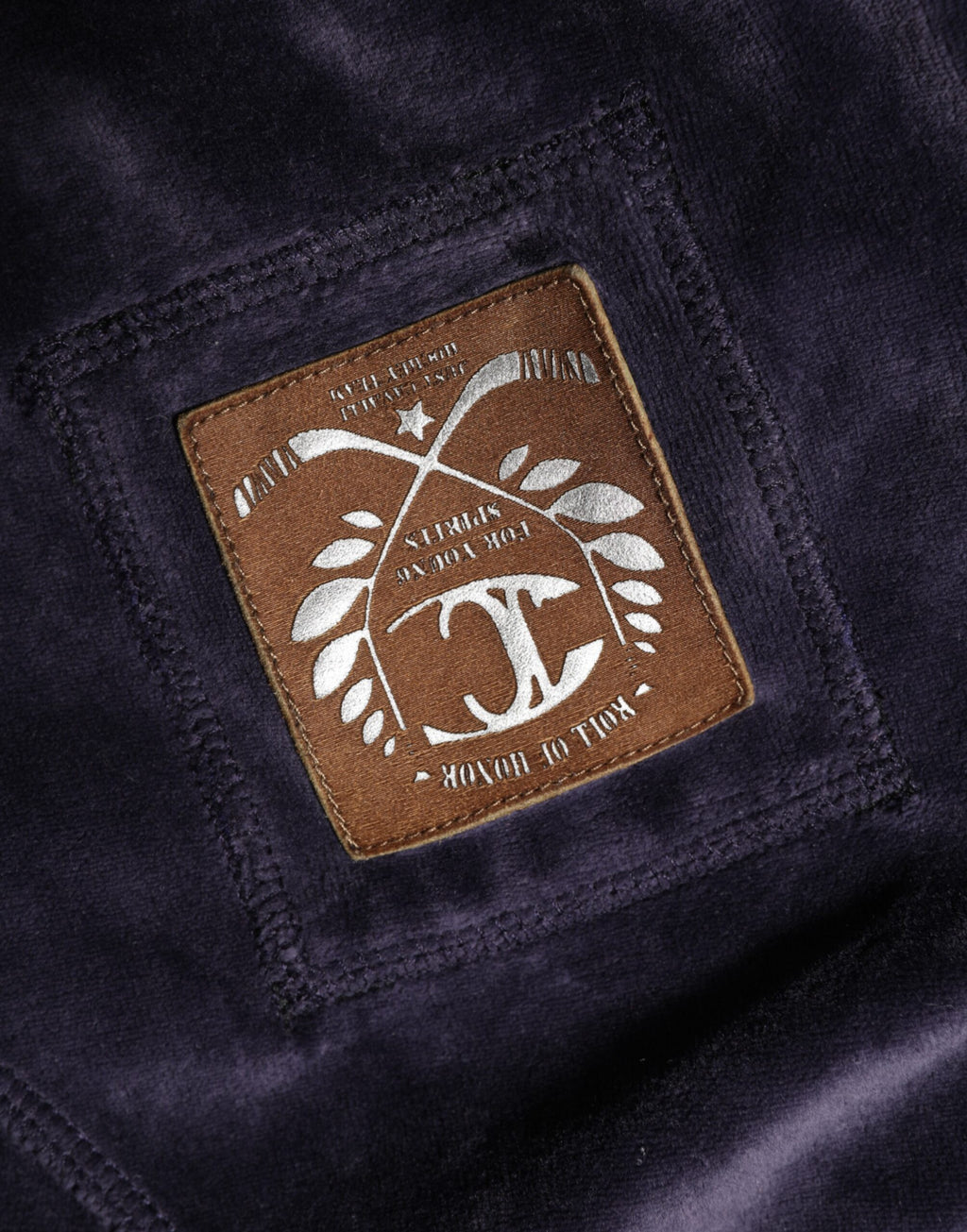 Cavalli Class Pull à Capuche Zippé en Velours Mélange Coton Violet