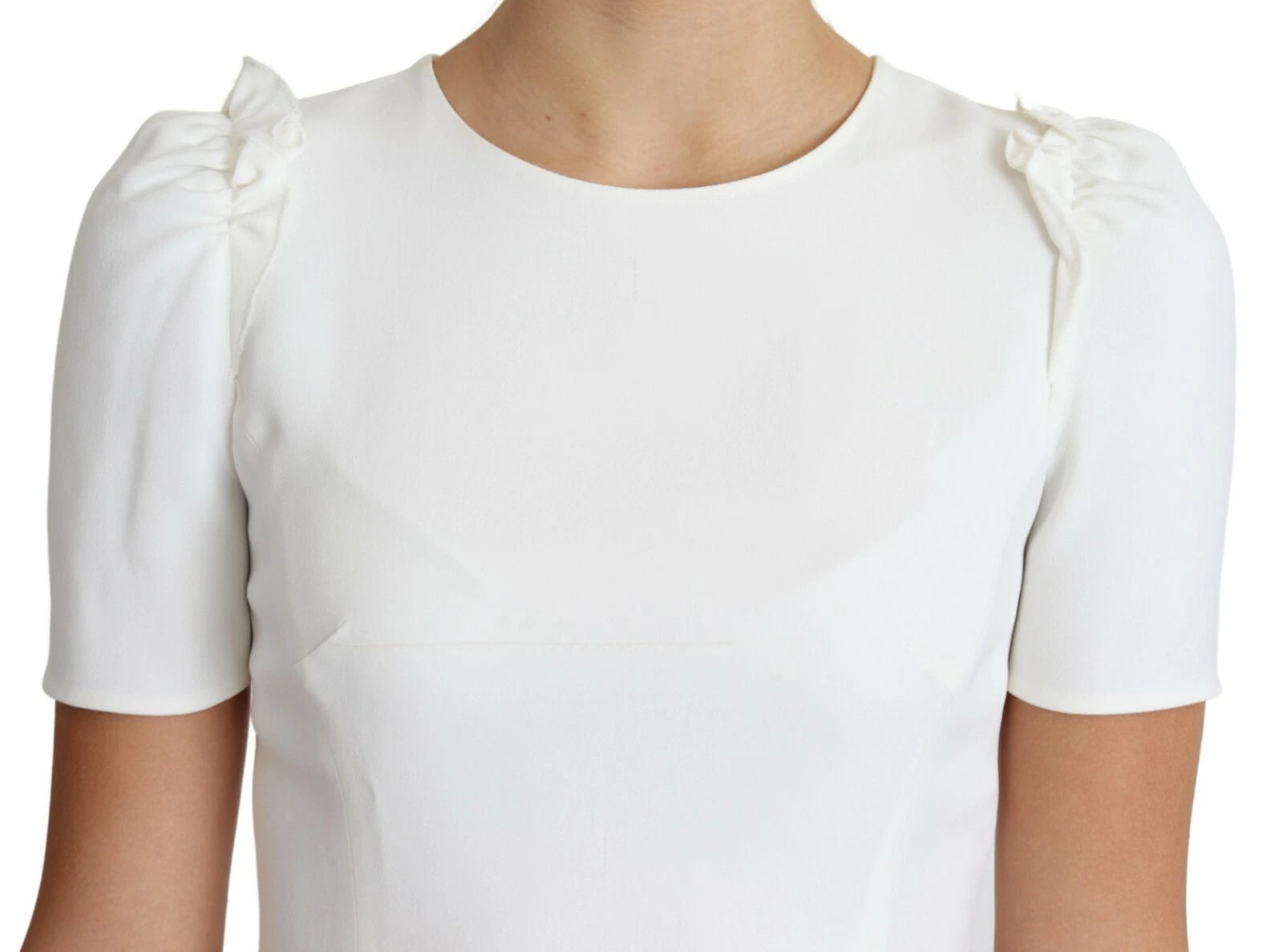 Dolce & Gabbana White Viscose Acetate Short Sleeve Blouse Top