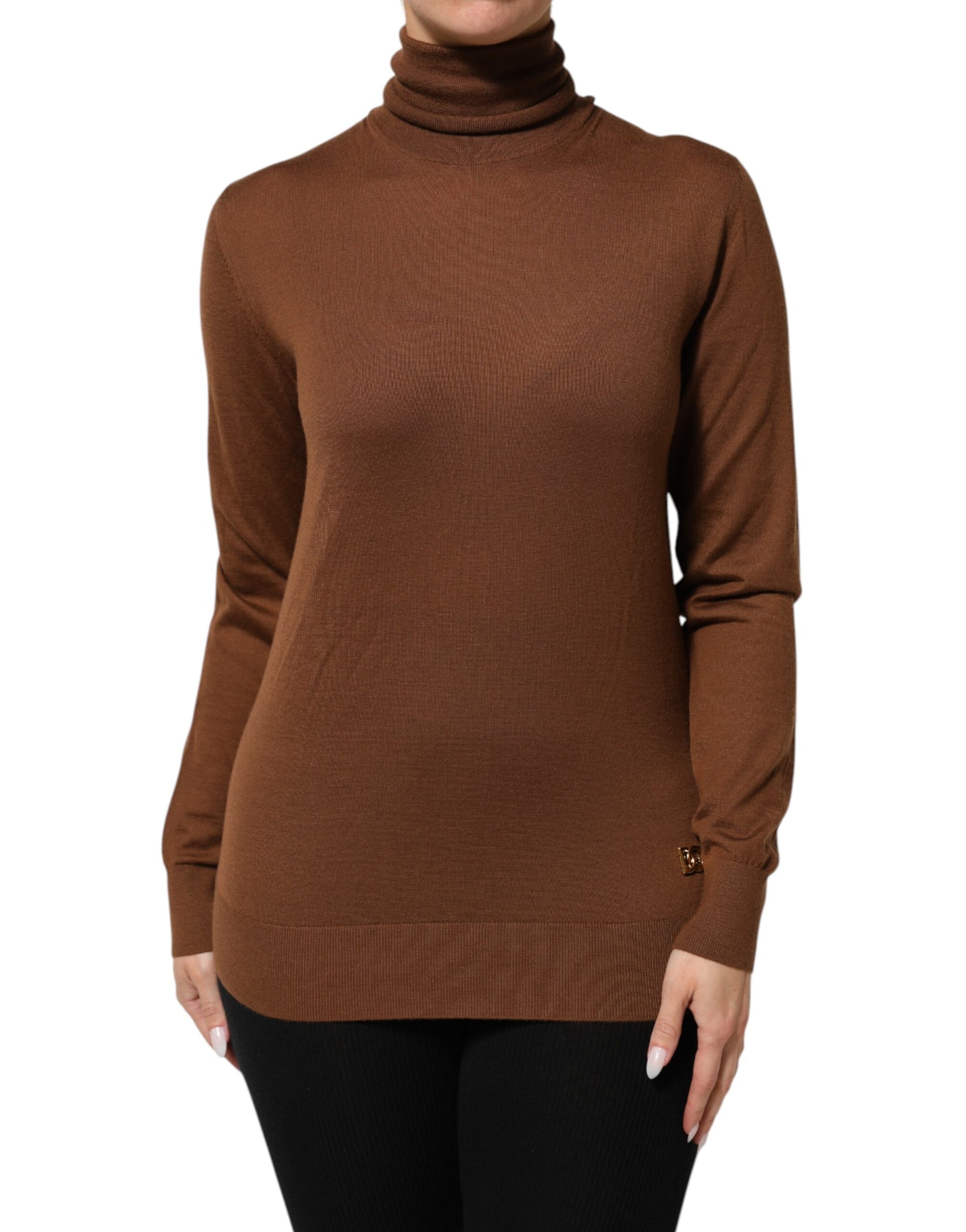 Pull Dolce & Gabbana en cachemire marron à col roulé