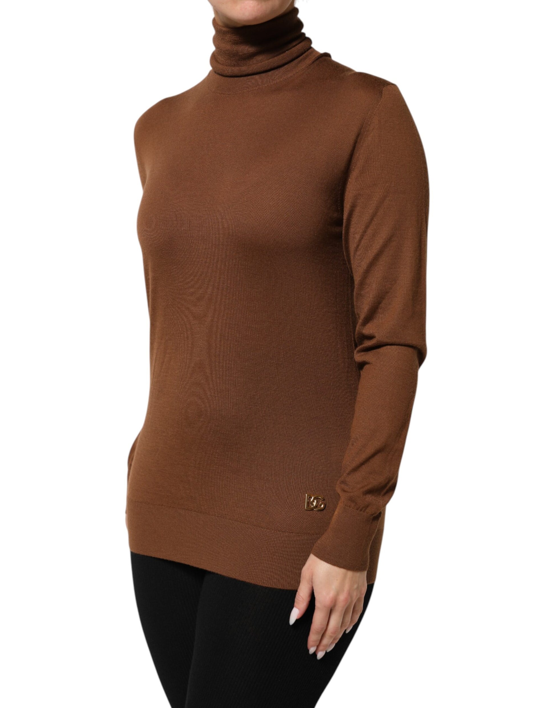 Pull Dolce & Gabbana en cachemire marron à col roulé