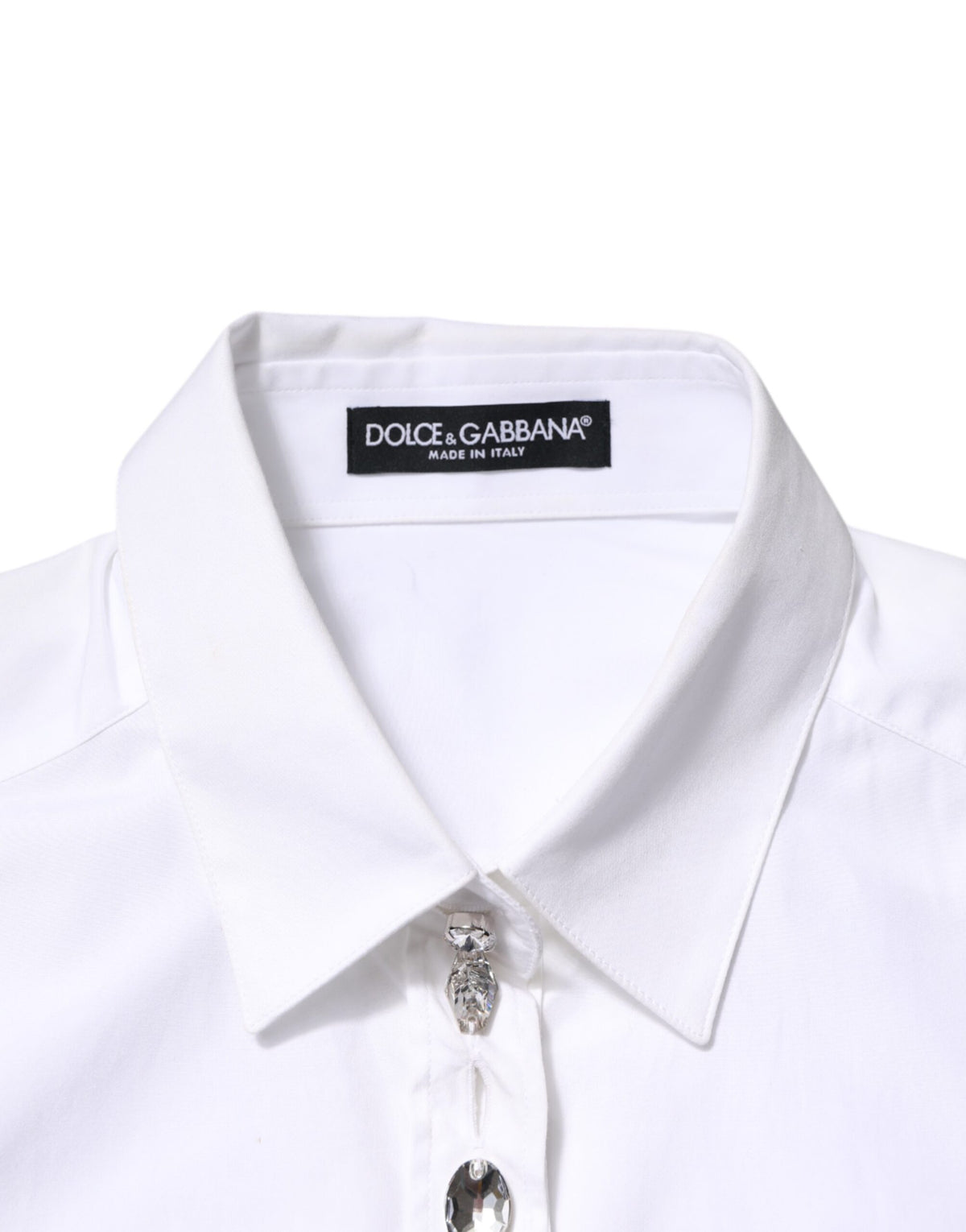 Haut de chemise Dolce & Gabbana blanc orné de cristaux
