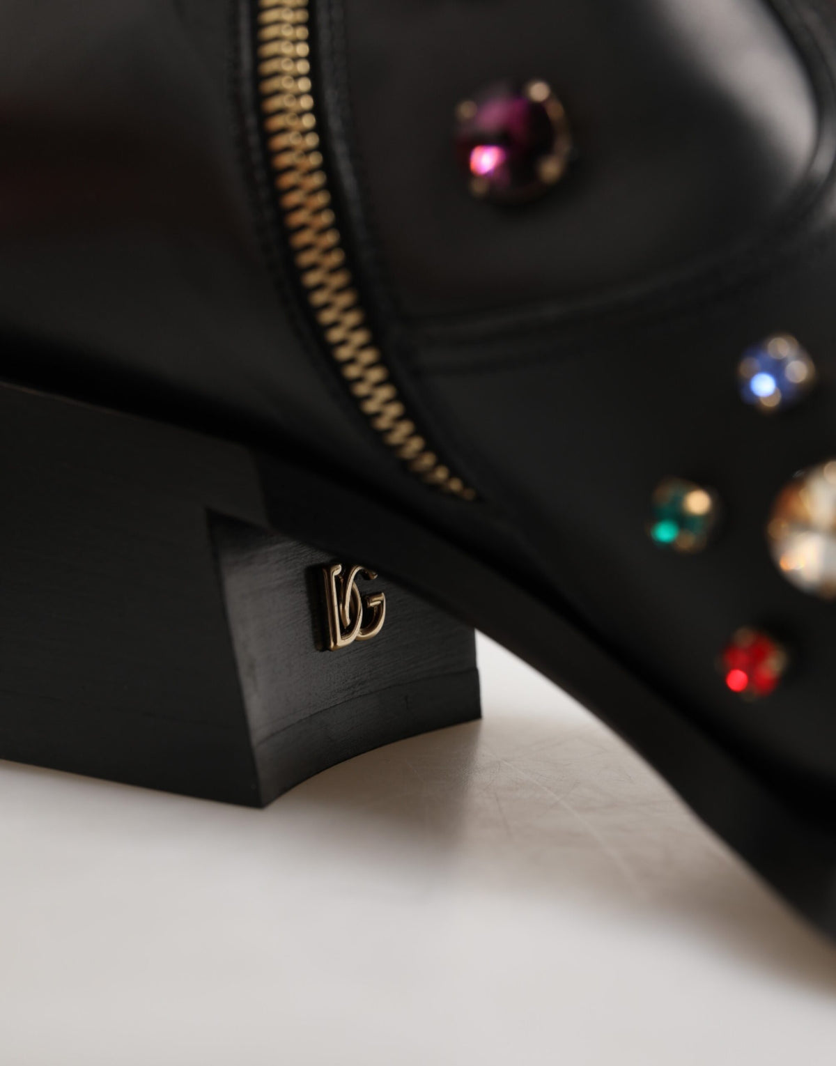 Bottes courtes pour homme Dolce & Gabbana noires ornées de cristaux