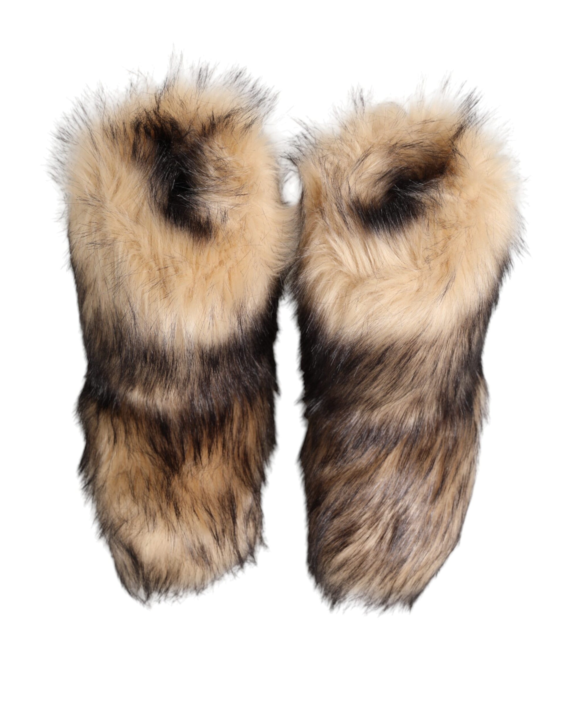Dolce & Gabbana Bottes courtes homme en fausse fourrure de vison marron