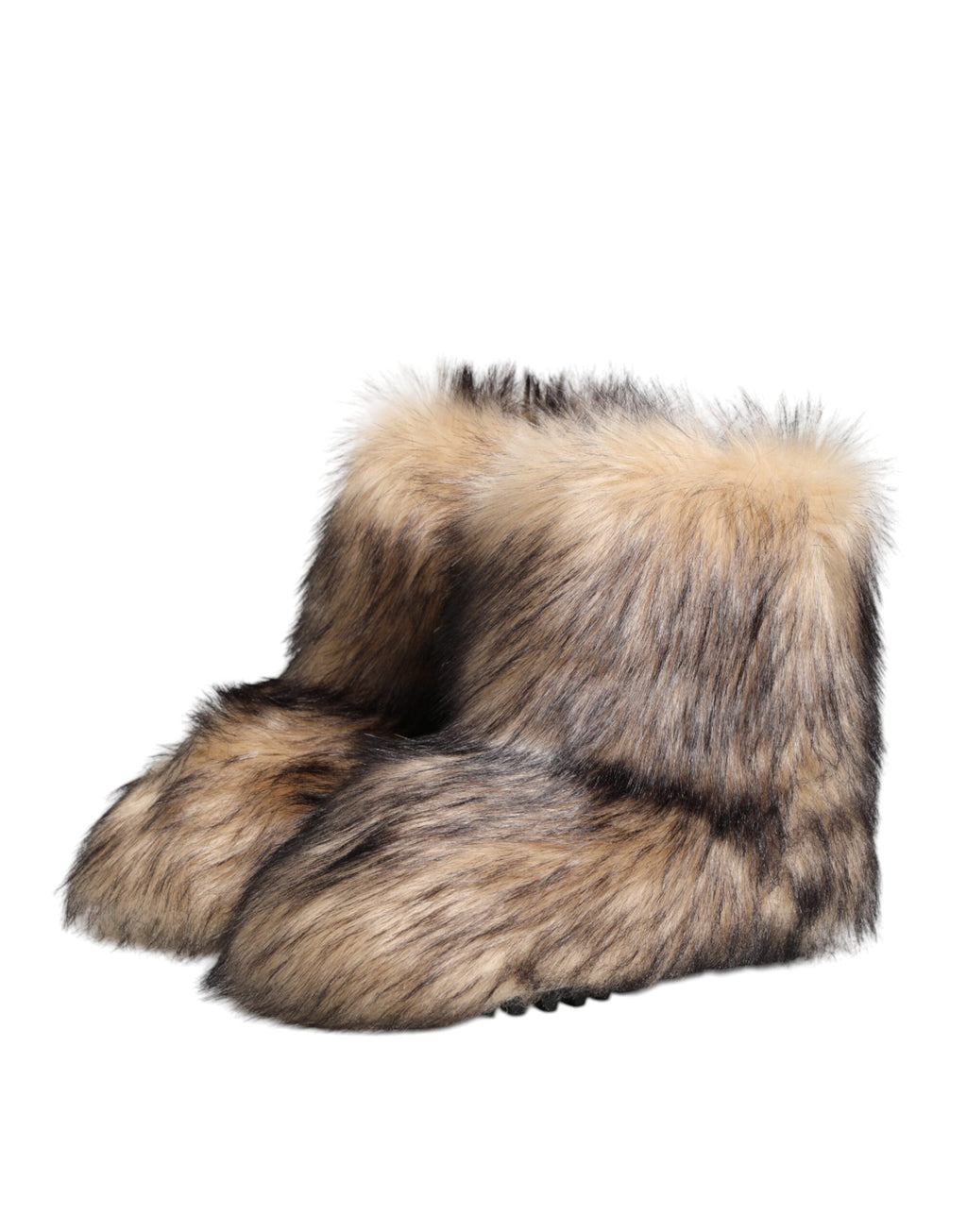 Dolce & Gabbana Bottes courtes homme en fausse fourrure de vison marron