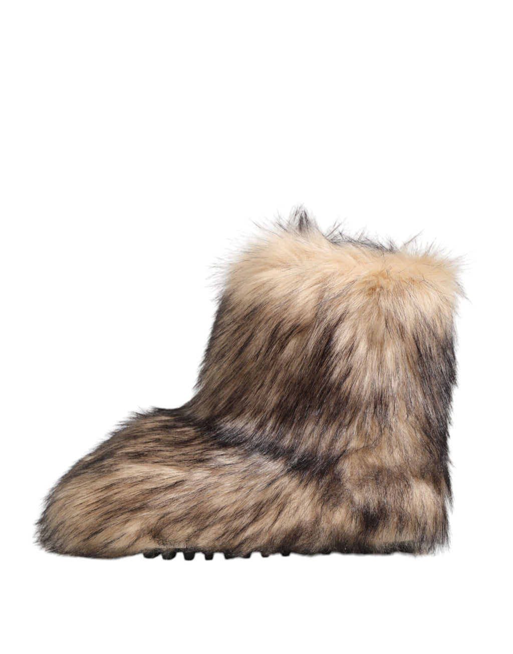 Dolce & Gabbana Bottes courtes homme en fausse fourrure de vison marron
