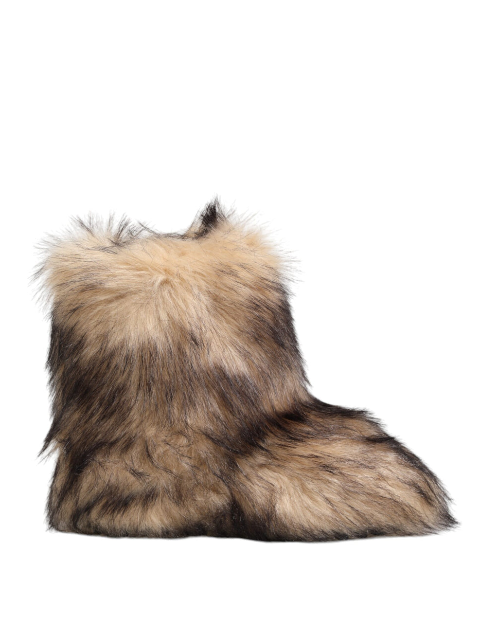 Dolce & Gabbana Bottes courtes homme en fausse fourrure de vison marron