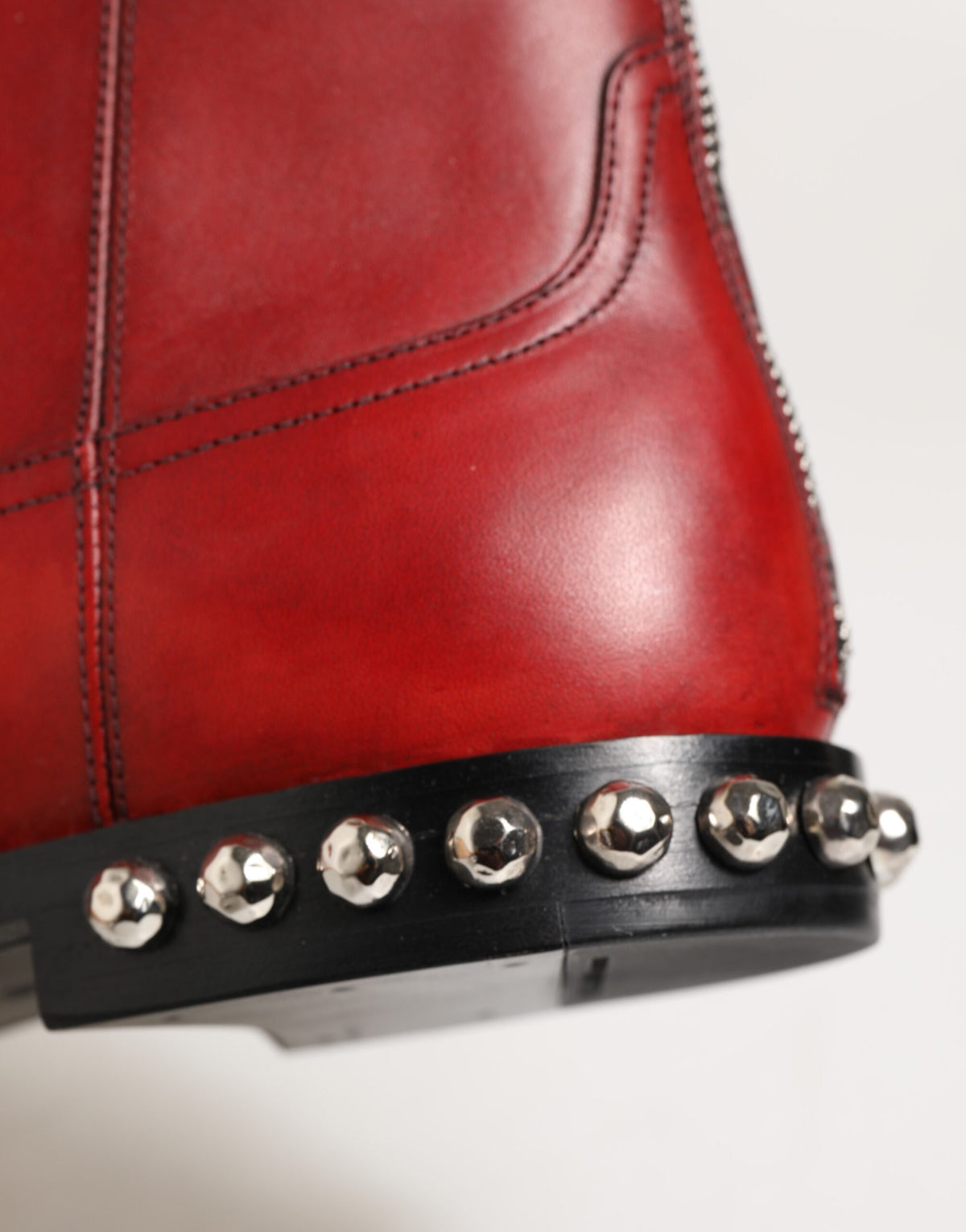 Dolce & Gabbana Rote genietete Chelsea-Stiefeletten