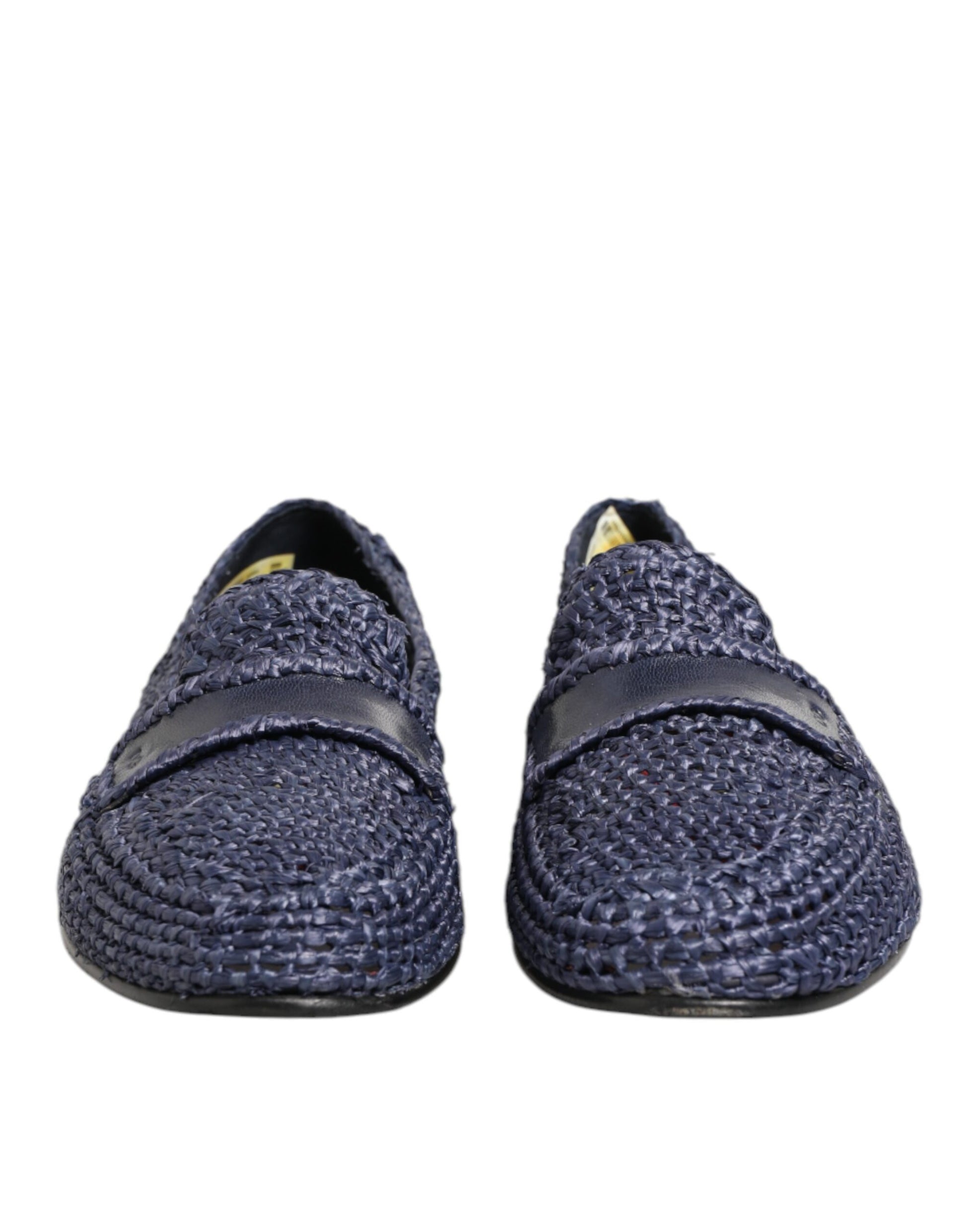Mocassins à enfiler Dolce & Gabbana en cuir tressé bleu pour homme