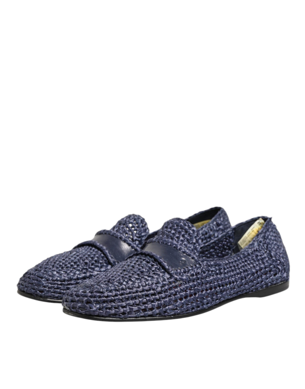 Mocassins à enfiler Dolce & Gabbana en cuir tressé bleu pour homme