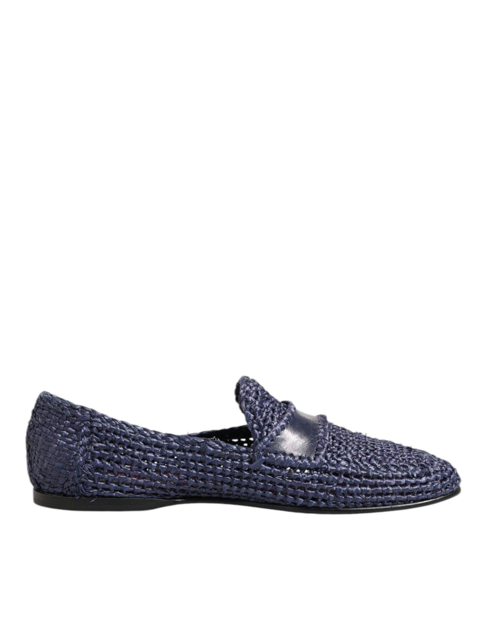 Mocassins à enfiler Dolce & Gabbana en cuir tressé bleu pour homme