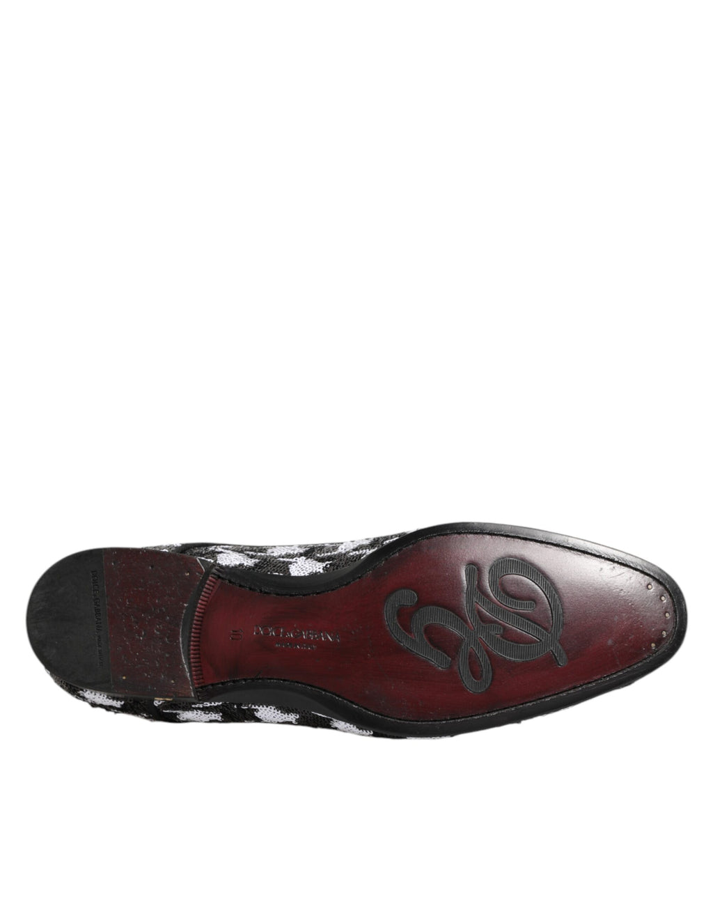 Dolce & Gabbana Robe Noir Blanc Chaussures Derby à Lacets Pailletées
