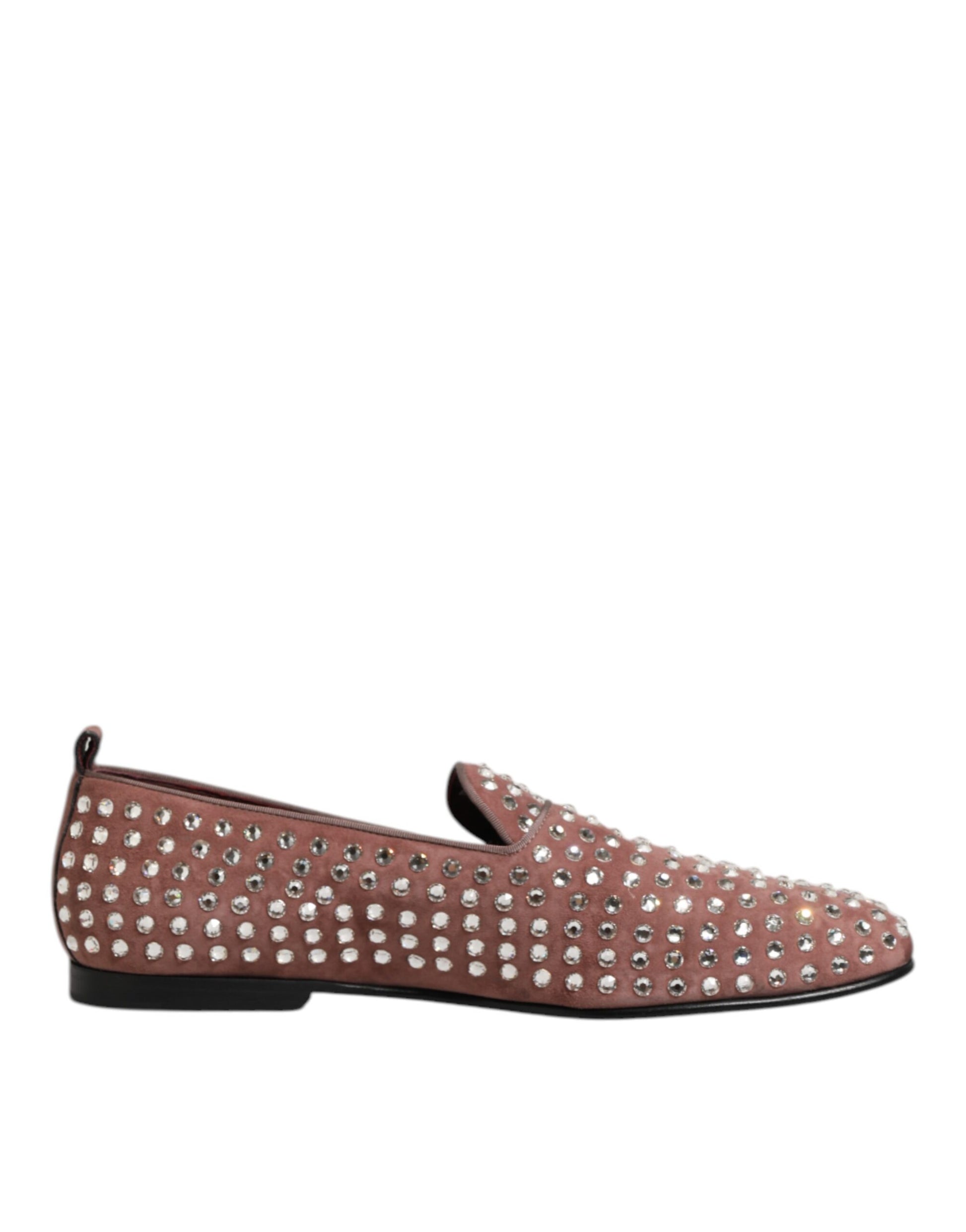 Mocassins Dolce & Gabbana en daim rose avec cristaux pour hommes