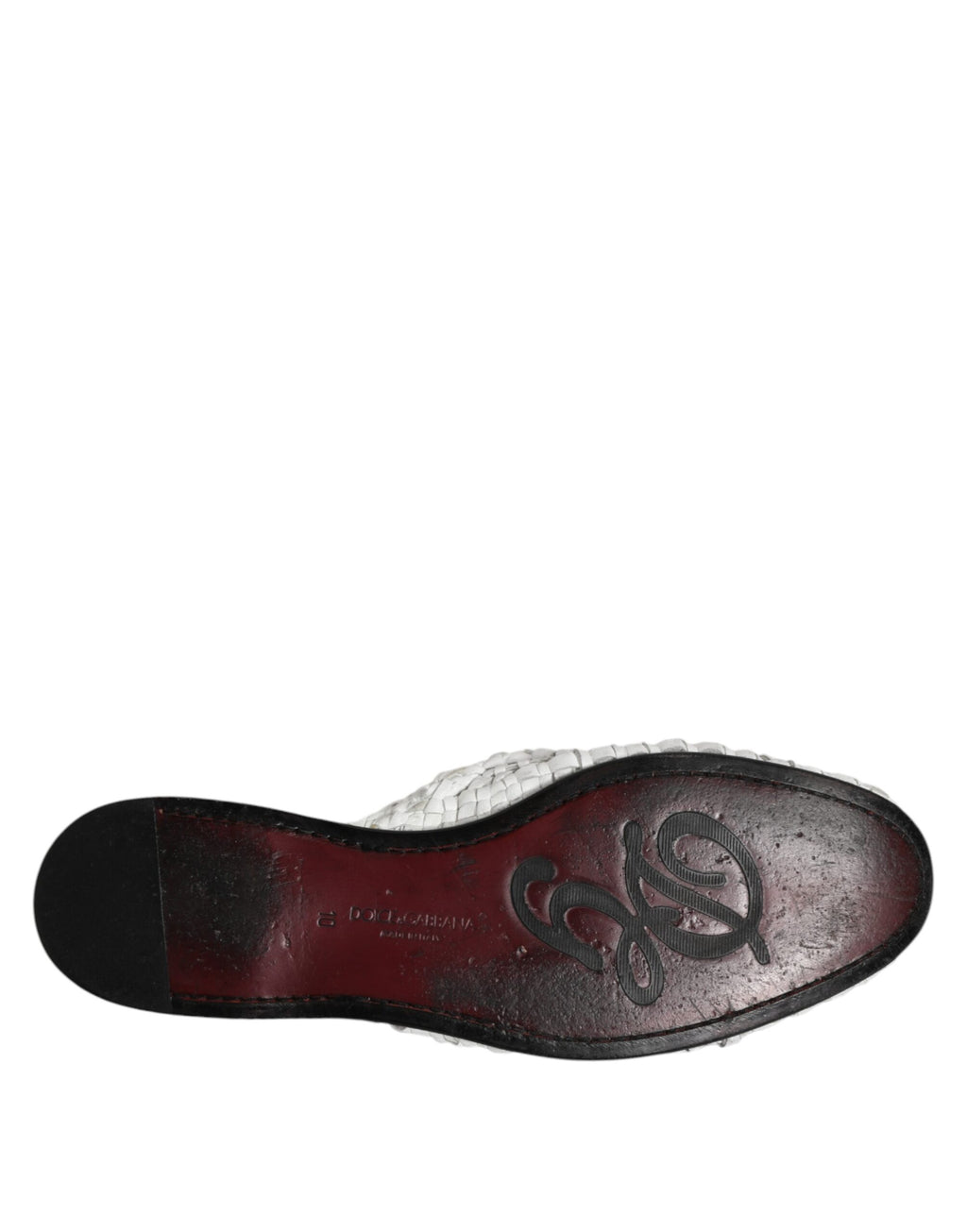 Dolce & Gabbana White Woven Slides MULES Men Sandals Shoes