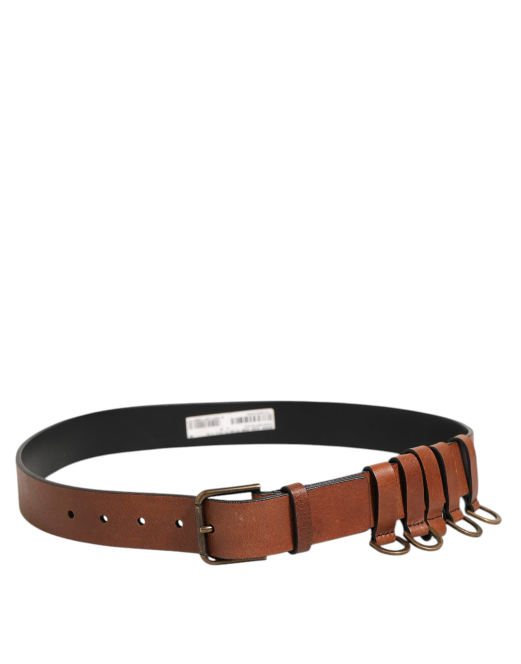 Ceinture pour homme Dolce & Gabbana marron avec boucle logo en métal doré classique