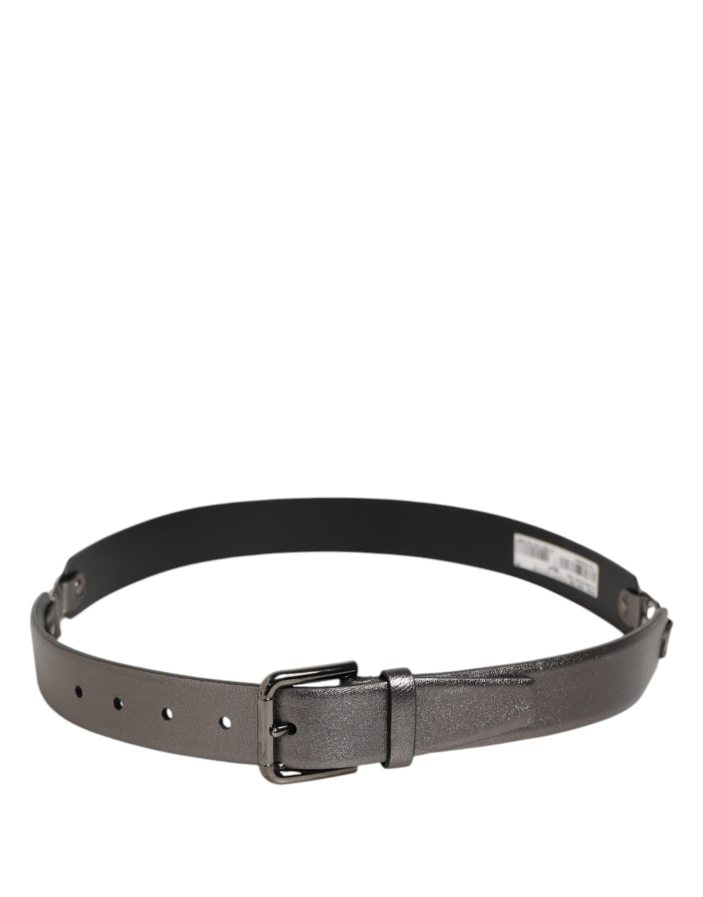 Ceinture homme Dolce & Gabbana en cuir texturé noir et argent avec boucle