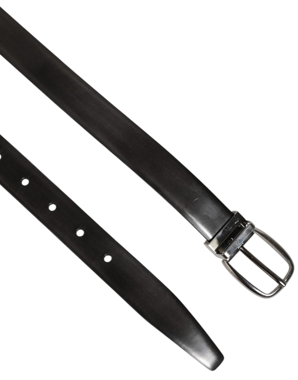 Ceinture en cuir noir classique avec boucle argentée Dolce & Gabbana