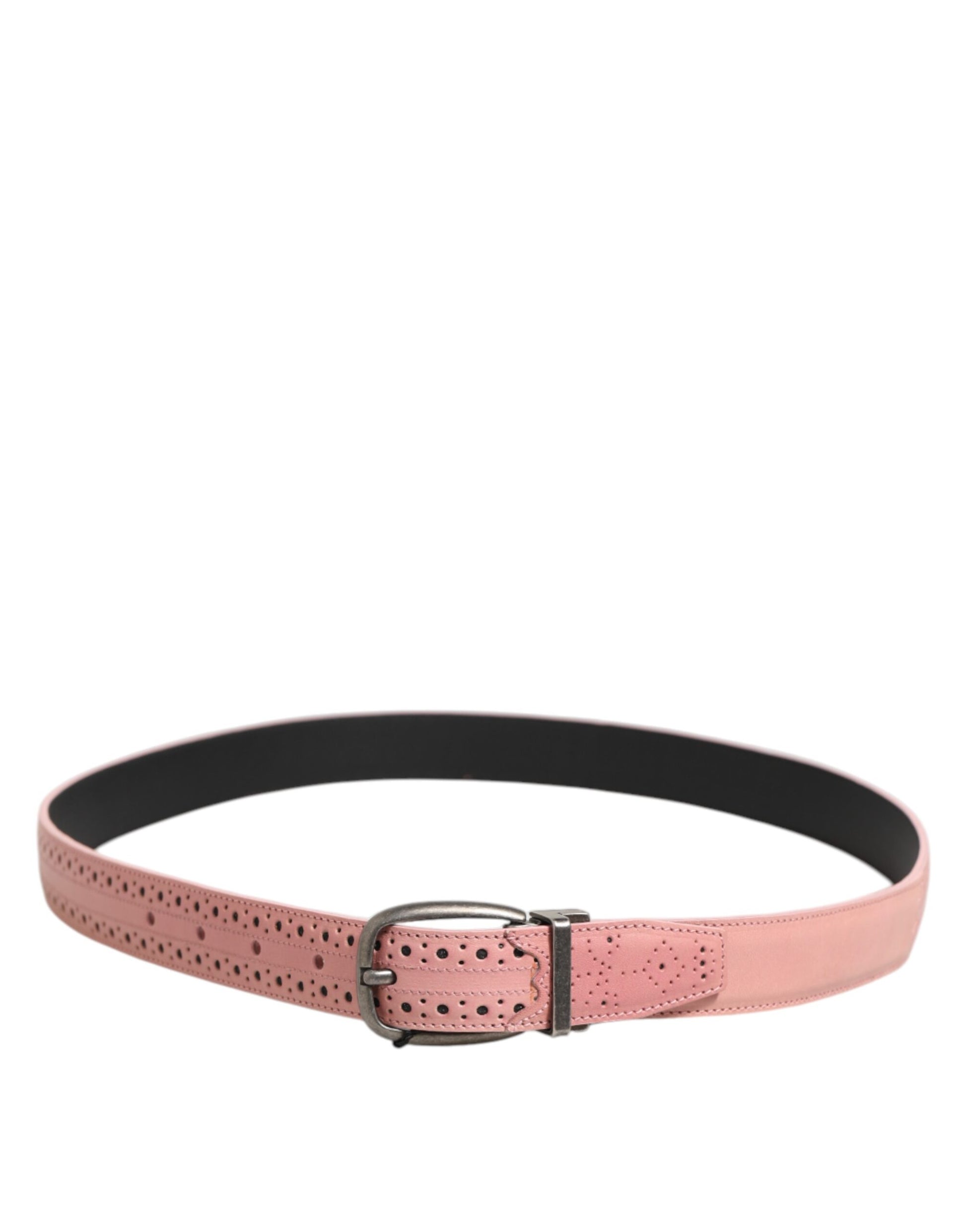 Ceinture Dolce & Gabbana en cuir rose perforé à boucle