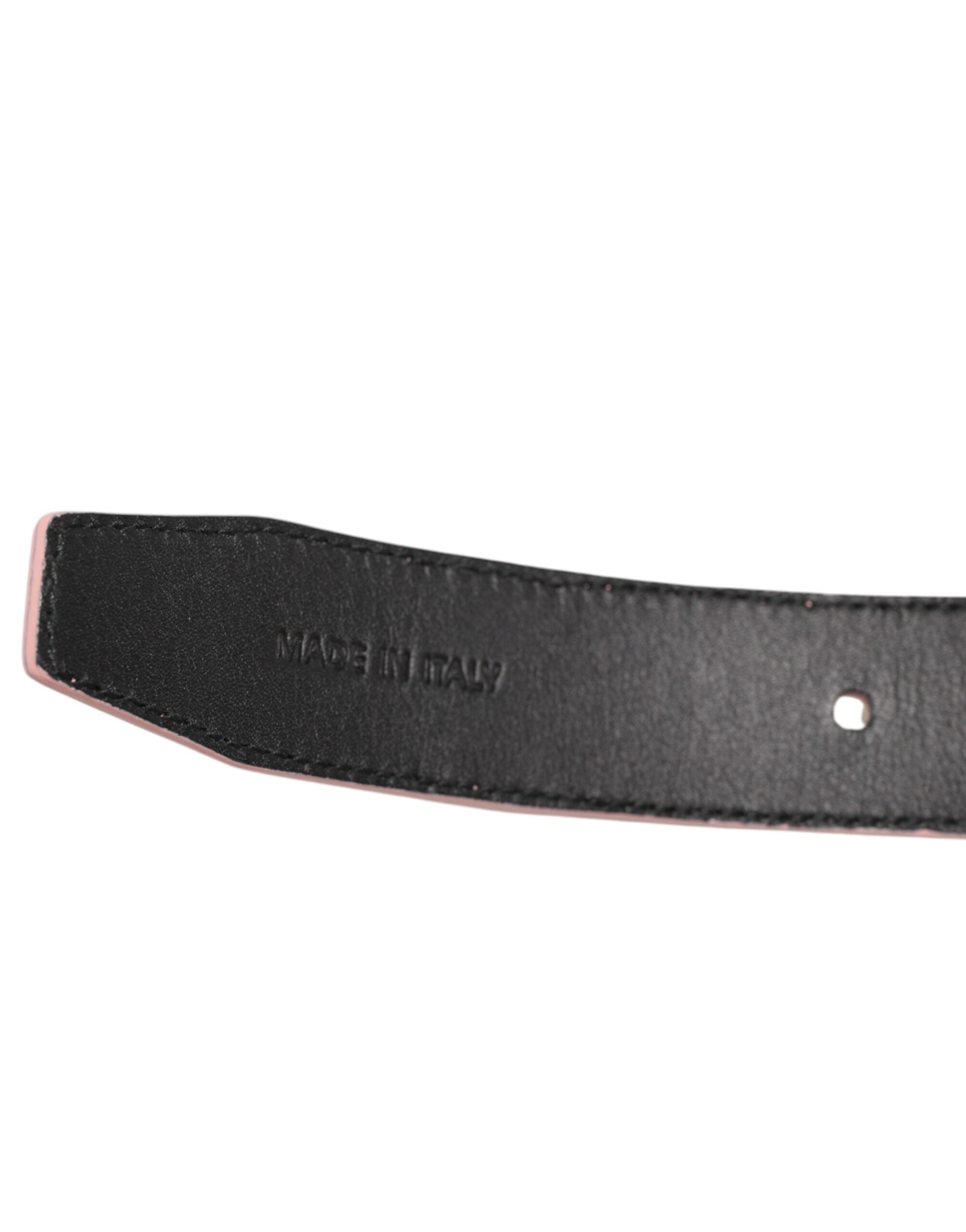 Ceinture Dolce & Gabbana en cuir rose perforé à boucle
