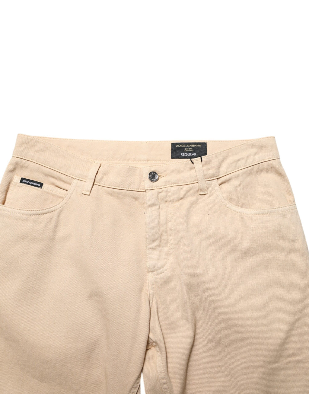 Dolce & Gabbana Beige Cotton Skinny Regular Men Denim Jeans