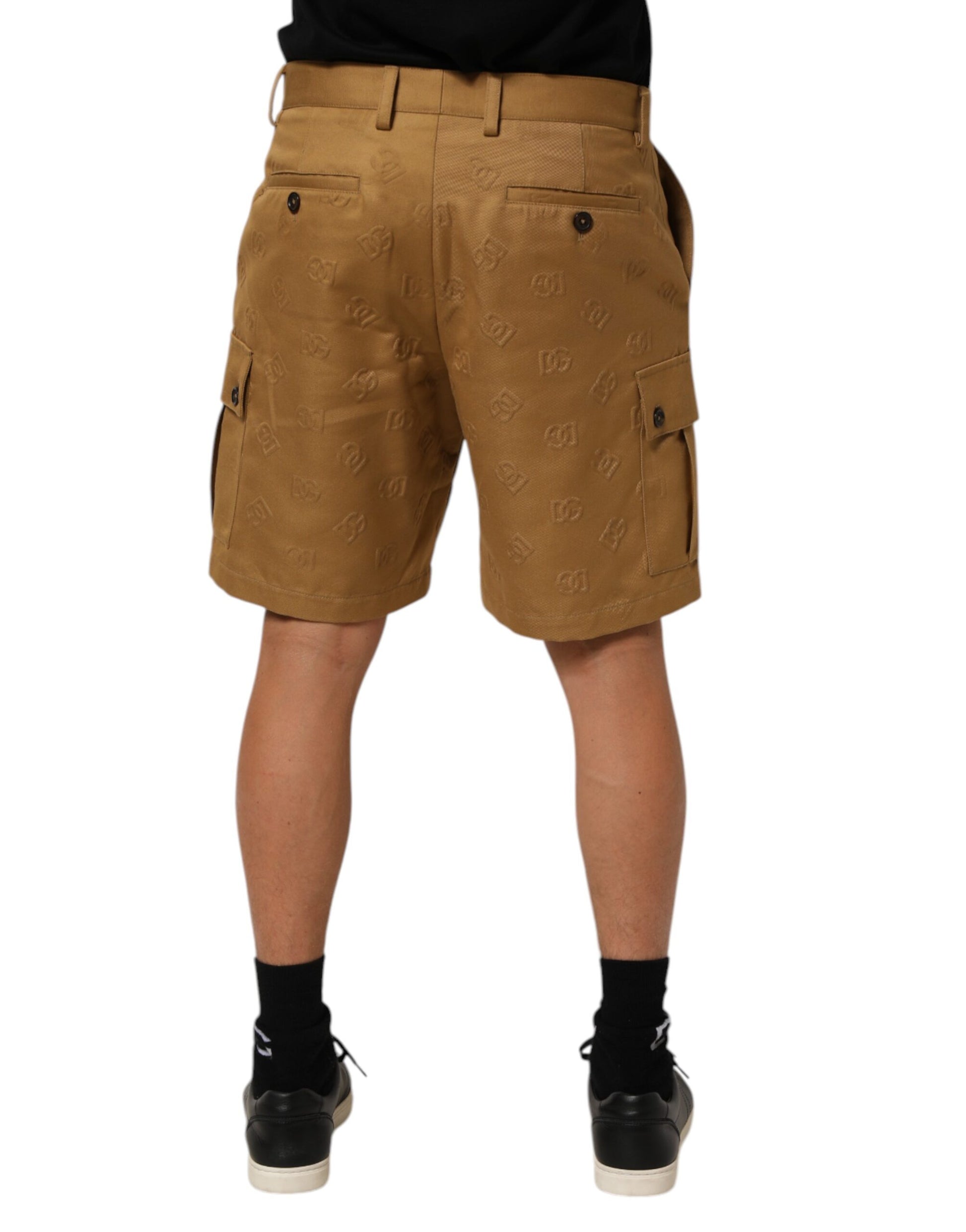 Shorts Cargo Bermudes Dolce & Gabbana Marron Coton Stretch Logo