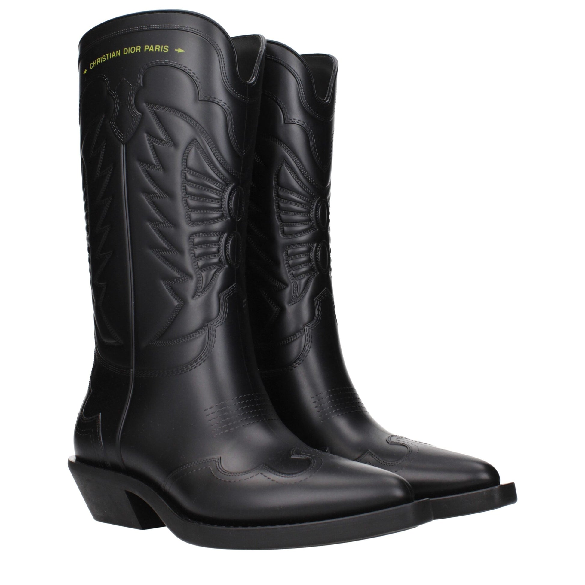 Bottes en coton noir Christian Dior