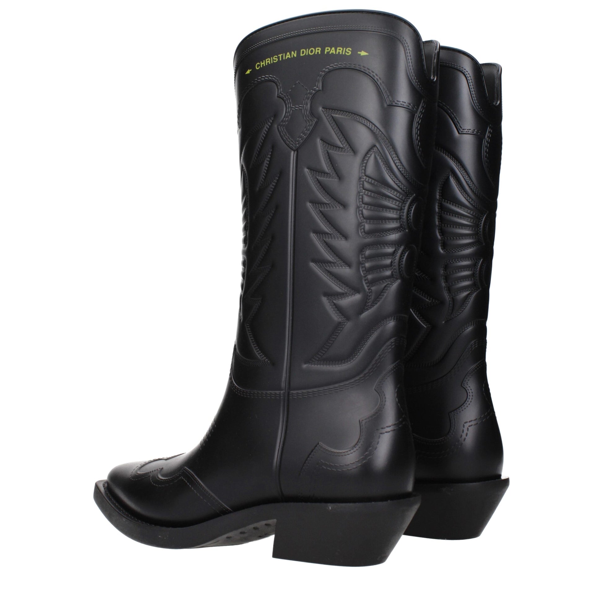 Bottes en coton noir Christian Dior