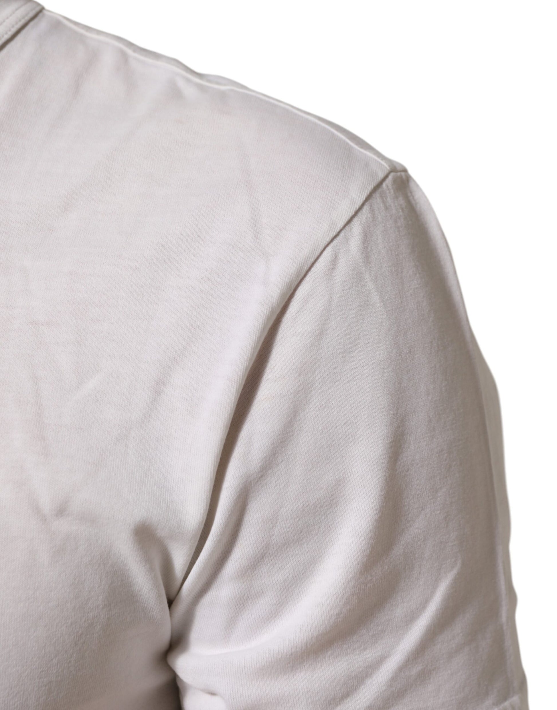 T-shirt homme col rond en coton blanc à imprimé logo Dolce & Gabbana