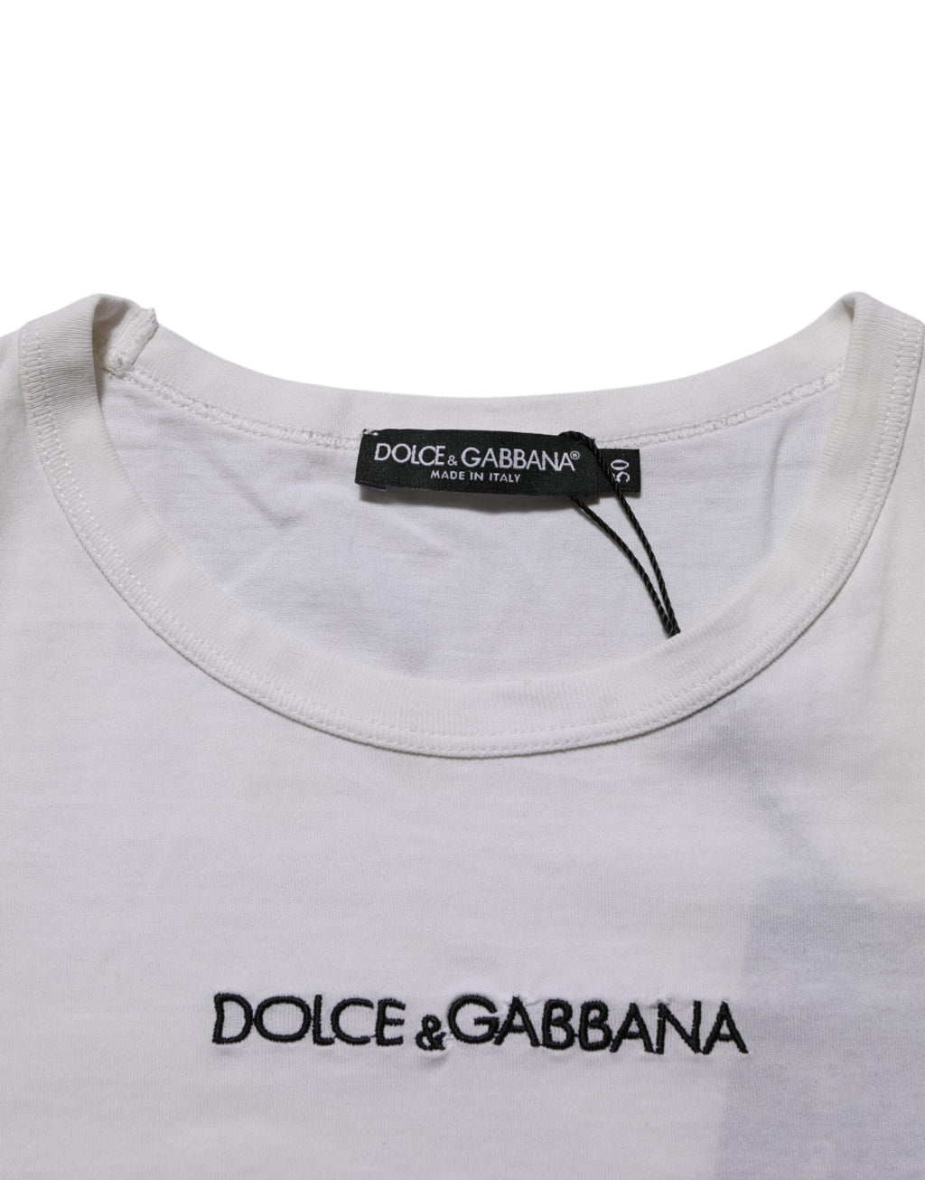 T-shirt homme col rond en coton blanc à imprimé logo Dolce & Gabbana