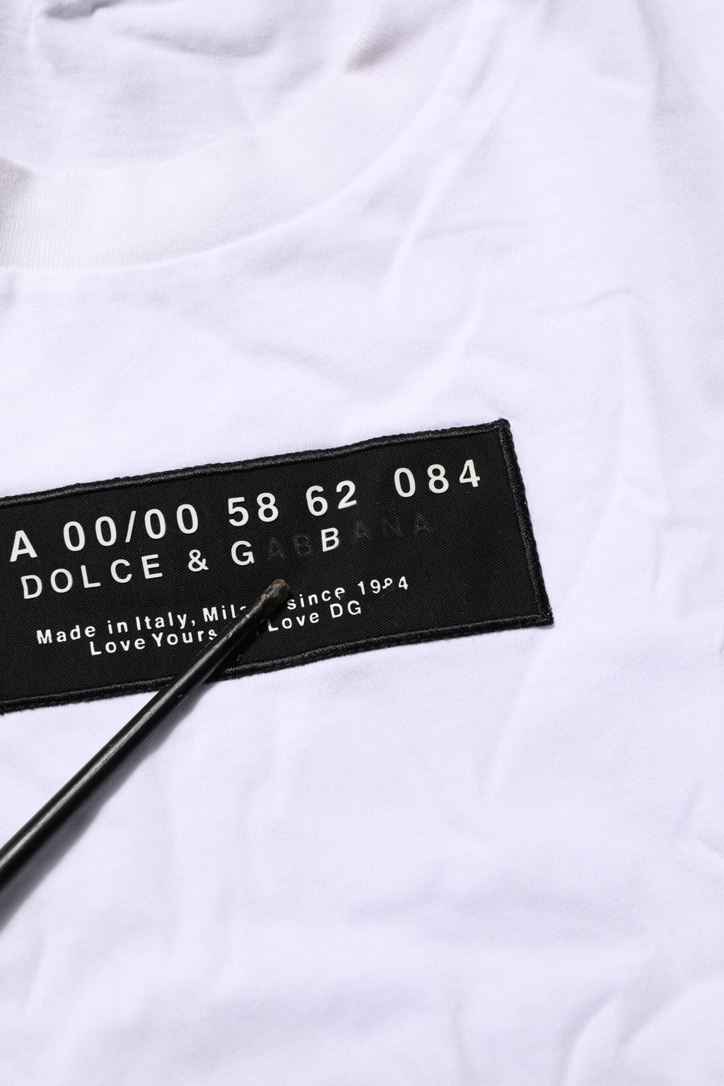 T-shirt Dolce & Gabbana en coton blanc à col rond avec logo imprimé pour homme